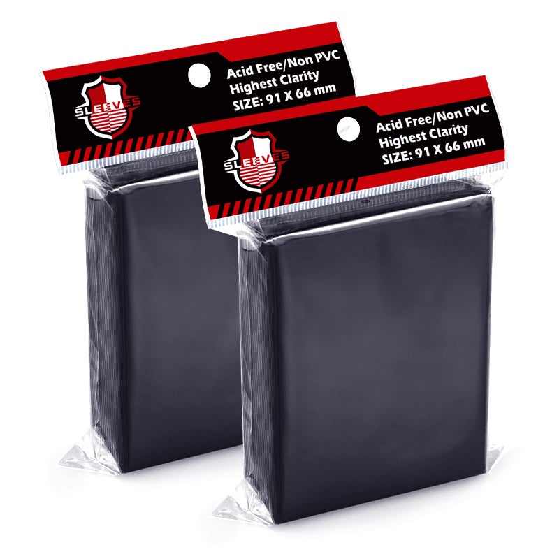Kitoyz 200 Counts Black Card Sleeves Top Loaders for Trading Card, Matte Card Sleeves Deck Card Protectors Compatible with Baseball Card, Sports Cards, Game Card - Image 1